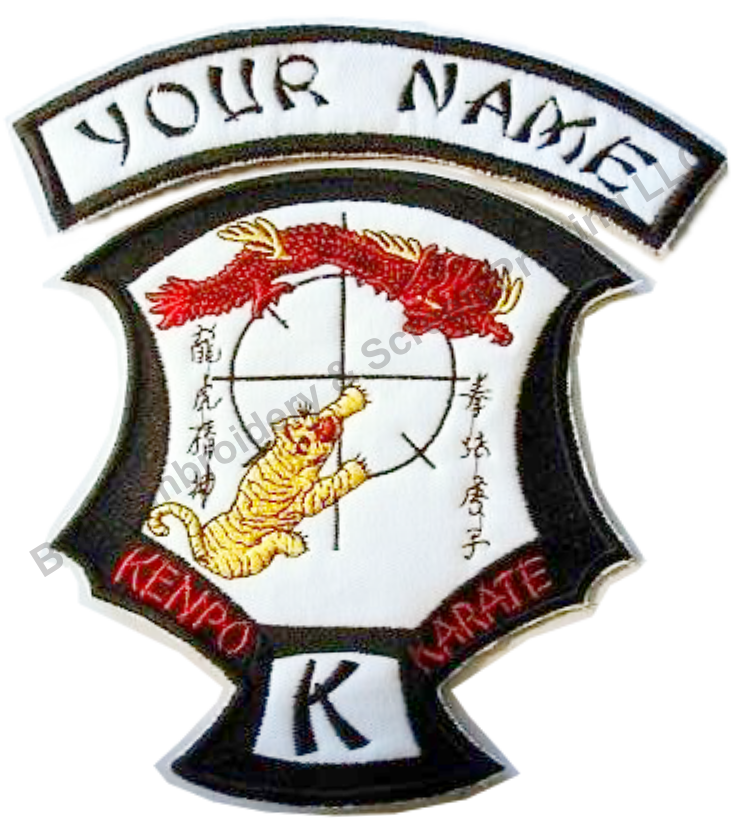 Kenpo Karate Ed Parker Crest Patch & Cutom Rocker 